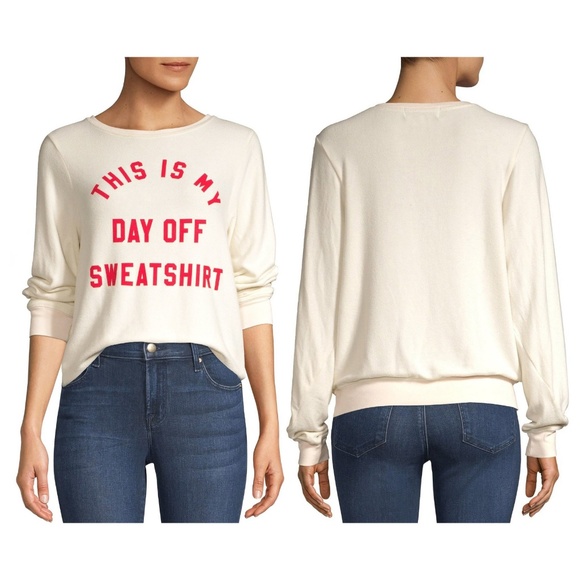 Wildfox This Is My Day Off Sweatshirt Baggy Jumper - Picture 6 of 8